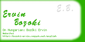 ervin bozoki business card